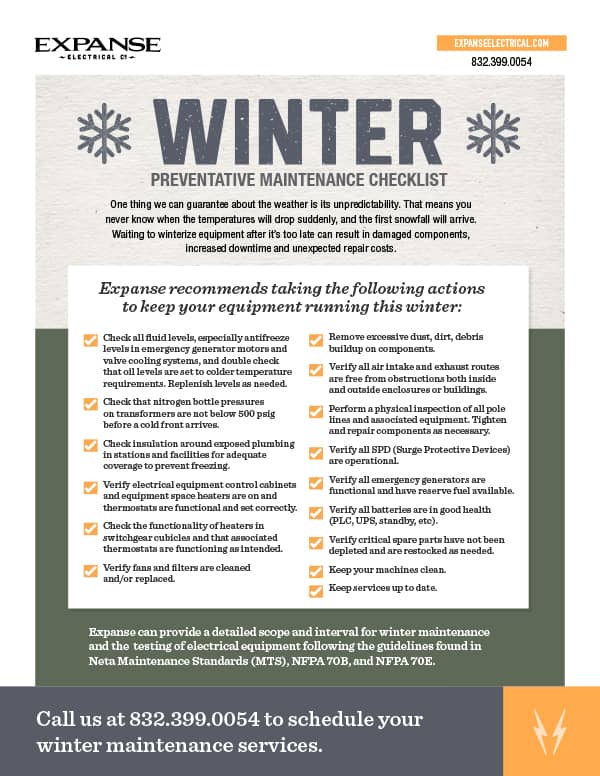 Winter Preventative Maintenance Checklist